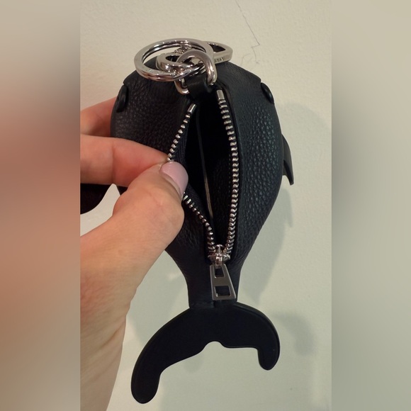 Loewe Whale Coin Purse Charm, Calfskin, Blue and White - Picture 10 of 10